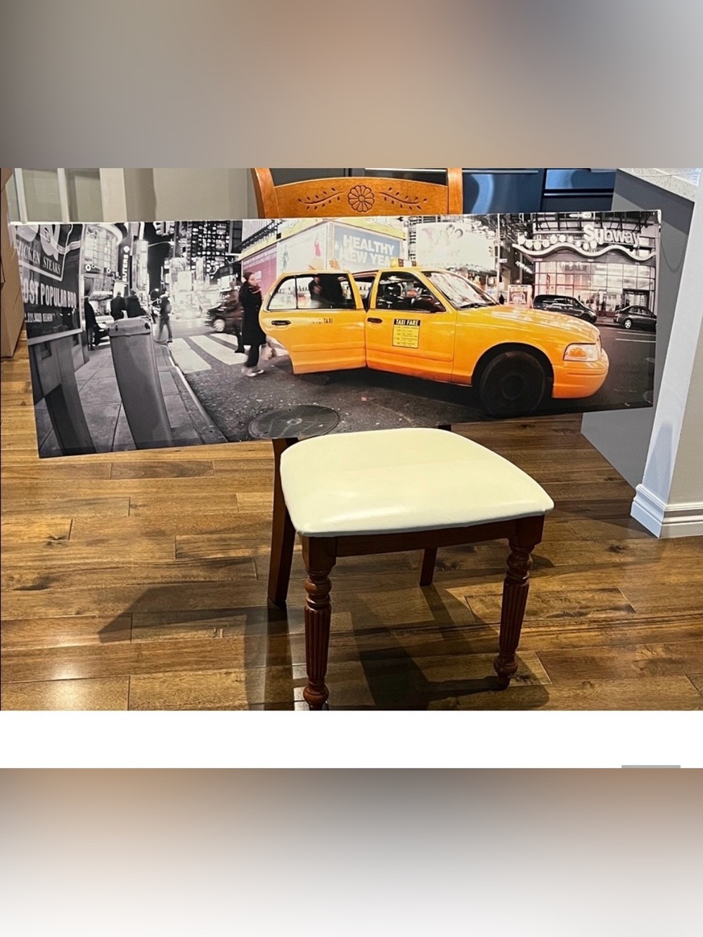 Yellow NYC Taxi Canvas Art Poster